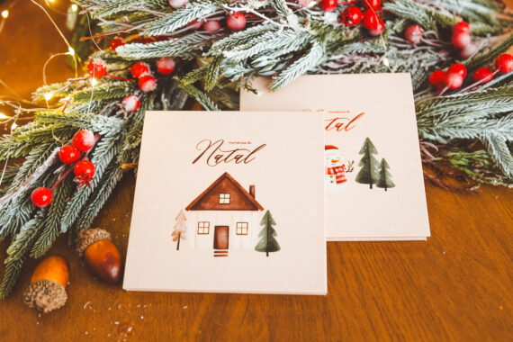 Sanfoninha de Natal 10x10 - P/ 12 fotos